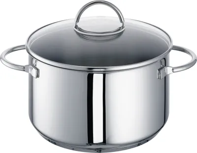 Produktbild von ROHE Germany Edelstahl-Fleischtopf Ravenna, 24 cm, ca. 5,50 Liter, mit Deckel