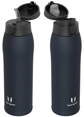 Produktbild von Sparrow Edelstahl Trinkflasche 950ml - Thermosflasche - 2 Deckel