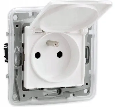 Produktbild von Legrand Steckdose IP44 Kinderschutz Klappe weiß