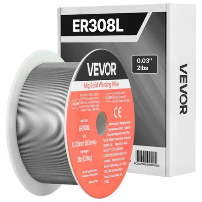 Produktbild von VEVOR Flux Core MIG-Schweißdraht, E71T-11 0,03-Zoll 2 LBS, gasloser Schweißdraht aus niedriglegiertem Stahl mit geringem Spritzer für alle Positionen des Lichtbogenschweißens, selbstabschirmend für den Außeneinsatz, ER308L