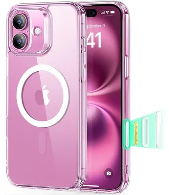 Immagine prodotto di Custodia per iPhone 16 con controllo della fotocamera, compatibile con MagSafe, protezione militare, resistente agli urti, trasparente