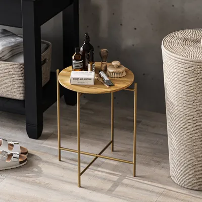 Image de Skye Decor, Shb-004-A, Table basse, 100 % BOIS, Or, 46 x 46 x 56 cm