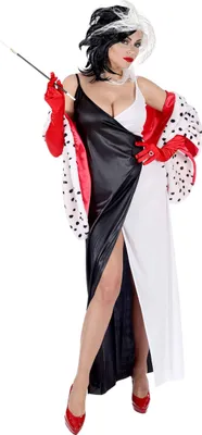 Produktbild von Bösartige Hundefängerin Diva-Damenkostüm schwarz-rot-weiss S