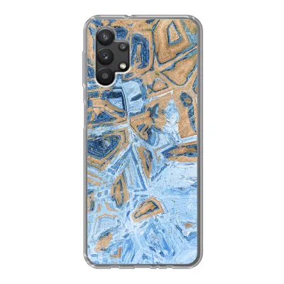 Produktbild von MuchoWow® Handyhülle Schutzhülle Hülle für Samsung Galaxy A32 5G Marmor - Farbe - Gold - Blau Silikon Softcase Handy Hülle - Softcase