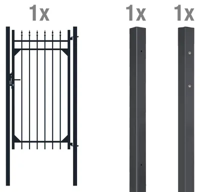 Image de Alberts 511210 Kit de porte individuelle Columbus, noir mat, hauteur 1800 mm, largeur intérieure 965 mm