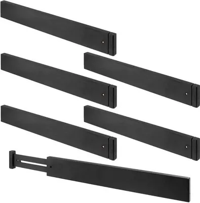 Produktbild von Verstelbare Ladeverdeler Set aus Bambus, 43-56 cm, schwarz, für Küche