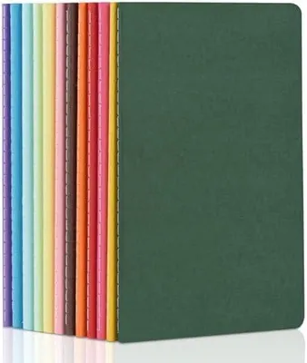 Produktbild von Notizbuch A5 blanko, 12 Stück Notizblock, 30 Blatt, Heft für Büro und Schule, 12 Farben