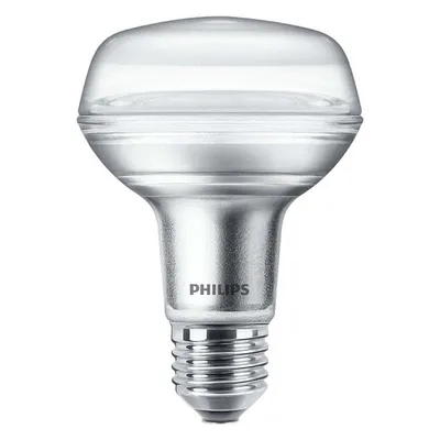 A Philips LED light bulb against a white background.