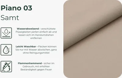 Produktbild von VALLH Polsterbett Bett 180x200 mit bettkasten Beige Samt - Kissenkopfteil mit lattenrost (Sofia Piano 03)