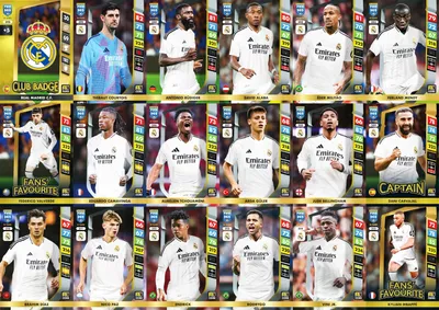 Obrázok produktu pre REAL MADRID - FIFA 365 2025 ADRENALYN XL PANINI - 18 cards 298–315 SET
