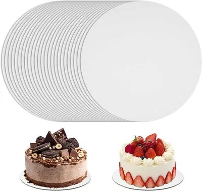Produktbild von Runde Karton-Tortenplatte 15cm weiß 25 Stück