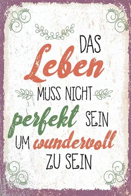 Produktbild von vianmo Holzschild 18x12 cm Leben muss nicht perfekt sein um