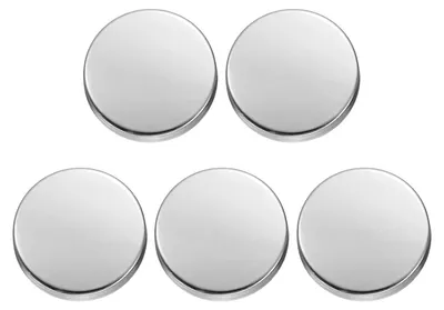 Produktbild von Set mit 5 Metallknöpfen, 18 mm Durchmesser, mit glänzender Oberfläche