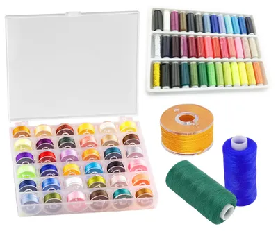Nähgarn-Set, 72-teilig, 36 Farben, Polyester, 400 m/Spule