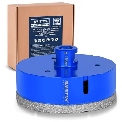 Zdjęcie produktu dla 115 mm diamentowe wiertło do płytek M14 diamentowe wiertło do szkła na mokro / sucho do szlifierki kątowej, diamentowa piła otworowa do płytek gres porcelanowy