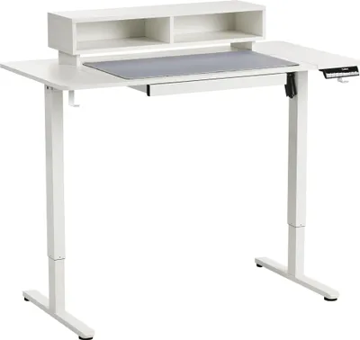 Zdjęcie produktu dla BELIANI Biurko z funkcją regulacji wysokości podkładka pod myszkę czarne stalowa rama i nogi 120 x 60 cm dostosowanie elektryczne wysokości nowoczesny design