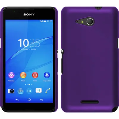 Produktbild von PhoneNatic Case kompatibel mit Sony Xperia E4g - Hülle lila gummiert Hard-case Cover