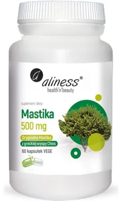 Productafbeelding van ALINESS Mastiek 500 mg, voor de maag en darmen, 60 capsules
