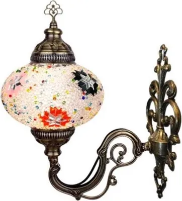 Image de Applique murale turque de style marocain – Mosaïque orientale – Lumière d'ambiance aux couleurs chaudes