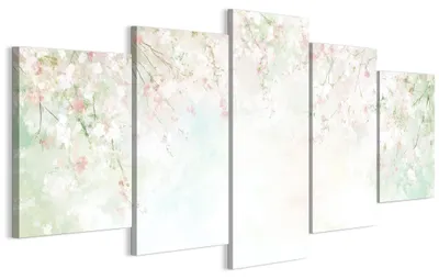 Produktbild von LUMASOUL Wandbilder Wohnzimmer 5-teilig Leinwandbild Blumen 200x100 cmMehrteilige Wanddeko für Schlafzimmer Flur Büro