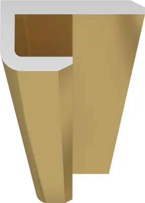 Image de Jeu de 2 Profilés de finition en Aluminium Or Brossé pour Panneaux Muraux - 10x5x2100 mm