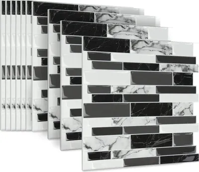 Produktbild von Sessamen-LP Fliesenaufkleber Küche Tile Stickers 3D Selbstklebende Fliesen Klebefolie Wandaufkleber für Bathroom Deckenplatten Kitchen, 20 Blätter, Type A