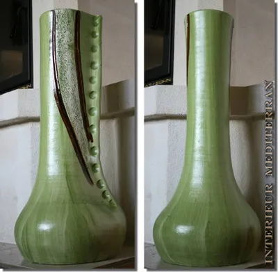 Produktbild von BODENVASE "FALLUS" - Größe 70 cm - Keramik Pastellgrün