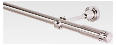Produktbild von Gardinenstange 19mm 1-läufig Edelstahl-Optik Metall mit Kristall, 280