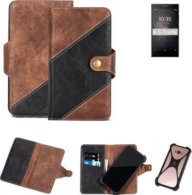 Produktbild von K-S-Trade Handy Hülle Schutz Hülle Schutzhülle Bookstyle Case kompatibel mit Sony Xperia L2 Handy Cover Hülle Schutztasche 1x