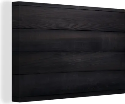 Produktbild von OneMillionCanvasses® - Leinwandbilder - 140x90 cm, Schwarzer Hintergrund mit einer Plankenstruktur, Wandbilder Kunstdruck Wanddekoration - Foto auf Leinwand - Gemälde auf Holzrahmen