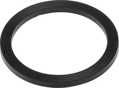 A black rubber ring gasket is shown against a white background.