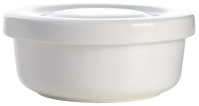 Keramikschale mit Deckel, 15 cm, weiß, spülmaschinengeeignet