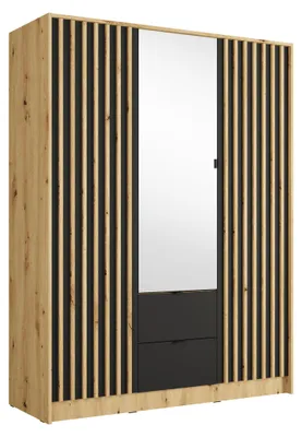 Produktbild von raumhirsch KLEIDERSCHRANK Eiche Artisan, Onyx Schwarz 151/201/55