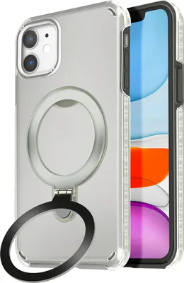 Produktbild von Avizar, MagSafe Hülle für Apple iPhone 11 Stoßfest mit Klappständer, Schwarz