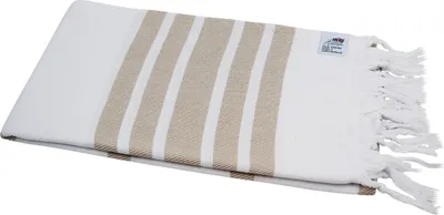Produktbild von Hamamtuch Strandtuch Badetuch & Saunatuch "Fisch" weiß hellbraun