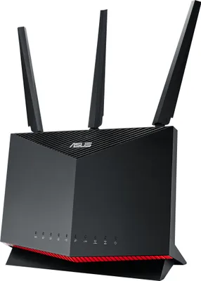 Produktbild von ASUS RT-AX86S, Wi-Fi 6 (802.11ax), Dual-Band (2,4 GHz/5 GHz), Ethernet/LAN, Schwarz, Tabletop-Router