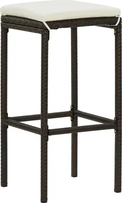 Produktbild von vidaXL Barhocker mit Kissen 2 Stk. Braun Poly Rattan