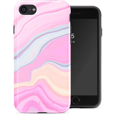 Produktbild von Selencia Vivid Back Cover iPhone SE (2022 / 2020) / 8 / 7 - Pastel Lipstick Marble