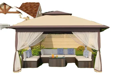 Image de Pavillon, toile imperméable, montage en un seul geste, kaki, 3 x 3 m