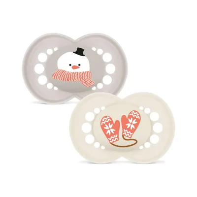 Produktbild von MAM ORIGINAL Winter Edition Silikon Schnuller Symmetrisch Oval 6-16 Monate Beige