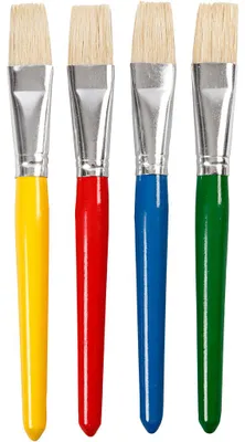 Produktbild von Kinderpinsel, L 19 cm, B 20 mm, Flach, 4 Stk/ 1 Pck [HOB-95236]