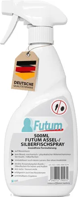 Produktbild von FUTUM 500ml Silberfischspray / Asselspray | Biozidfreie Formel gegen Silberfische, Kellerasseln Larven & Insekteneier | auf Wasserbasis | Insekten
