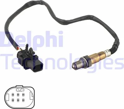 Produktbild von DELPHI Lambdasonde für FORD FOCUS III Turnier Beheizt 410mm ES21163-12B1