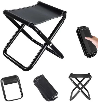 Produktbild von Unyqoos® Faltbarer Campinghocker – leichter, tragbarer Outdoor-Klapphocker mit stabilen Stahlbeinen, Oxford-Sitz und Tragetasche