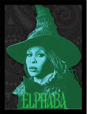 Image de Wicked - Portrait Poster encadré, Elphaba PM12484 (40 cm x 30 cm) (Noir/vert)