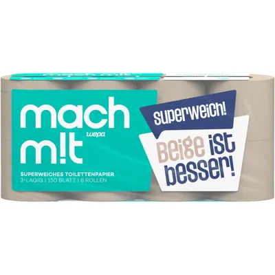 Zdjęcie produktu dla wepa 070191 wepa Toilettenpapier mach m!t 3-lagig 8 Rollen