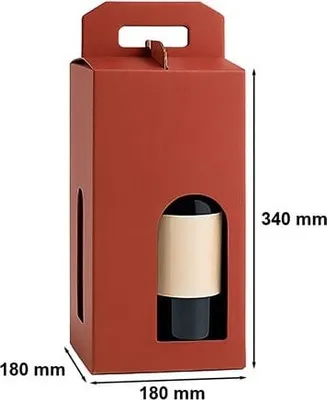 Obrázek produktu pro Dárková krabice Karton na 4 lahve 180x180x340 Bordeaux červené