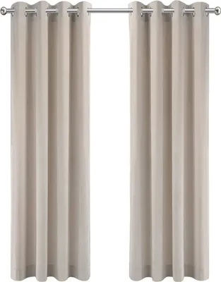 Immagine prodotto di Tenda in velluto opaco Unyqoos® color beige, 140x270 cm – Tenda pronta all'uso con passanti, aspetto velluto, 280 GSM, 1 pezzo
