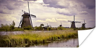 Produktbild von MuchoWow® Poster Mühle - Niederlande - Wasser 150x75 cm - ohne Rahmen