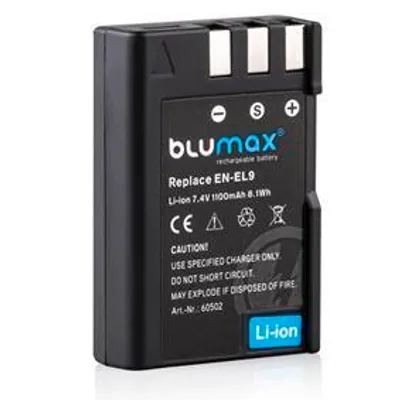 Produktbild von Blumax Akku | für Nikon EN-EL9 Digitalkamera | Kapazität 1100mAh |Spannung 7,4Volt | Video- und Kamerazubehör